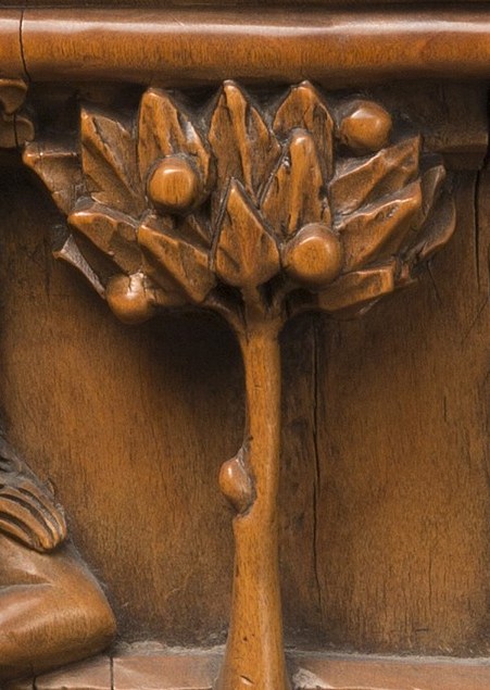 The solitary fruit on the tree is a potent symbol, likely representing temptation, knowledge, or a specific narrative event.