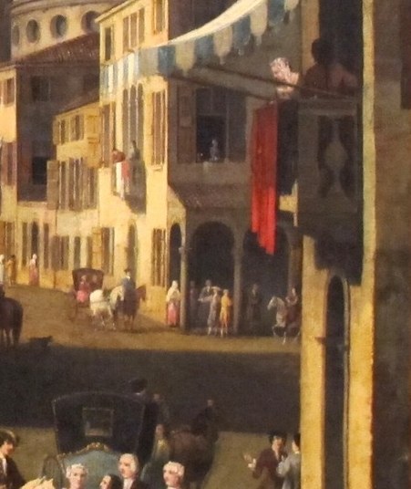 A rider on horseback frames the edge of the canvas.