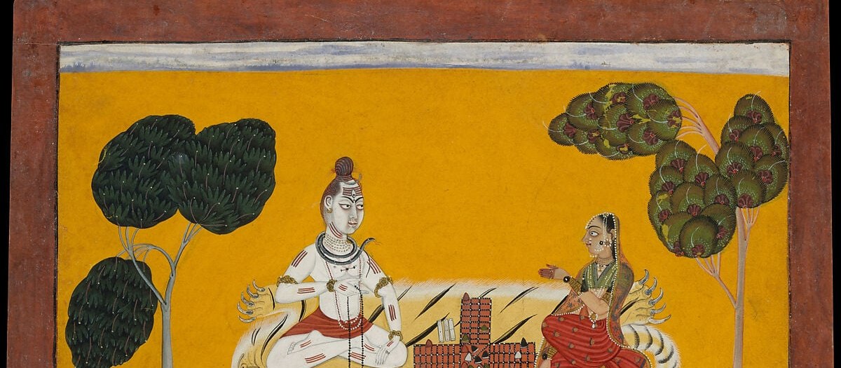 The intense yellow is achieved with Indian yellow pigment , it functions not as sky but as divine radiance, collapsing distance into pure luminous presence.