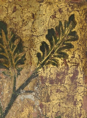 A tiny winged figure hovers there, almost invisible.