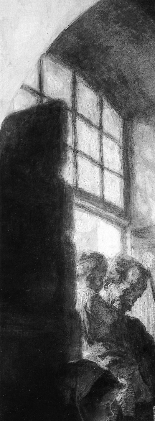 Lhermitte never painted halos. He painted light that obeys the window.