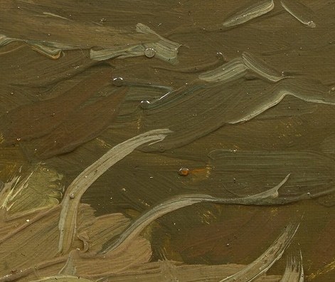 See the thick paint on the newly unearthed potatoes.