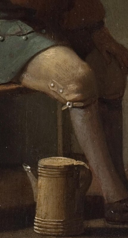 His relaxed posture emphasizes his settled, everyday state.