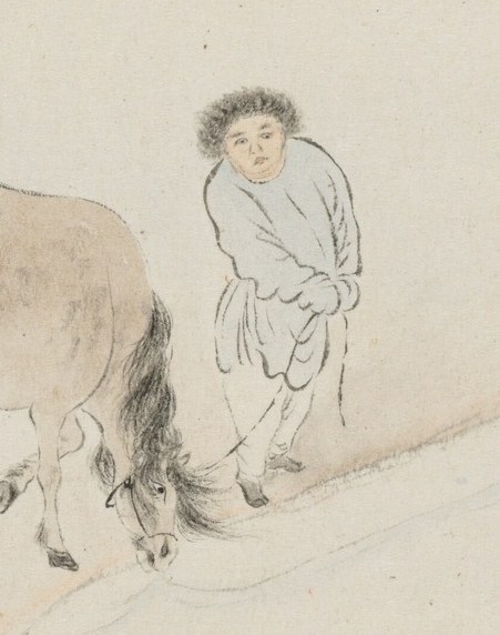 His posture suggests a slight weariness or contemplation, inviting viewers to wonder about his journey.