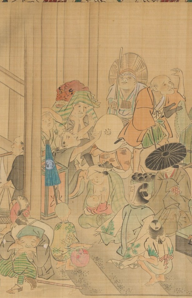 In the center, musicians play on, rain and all.