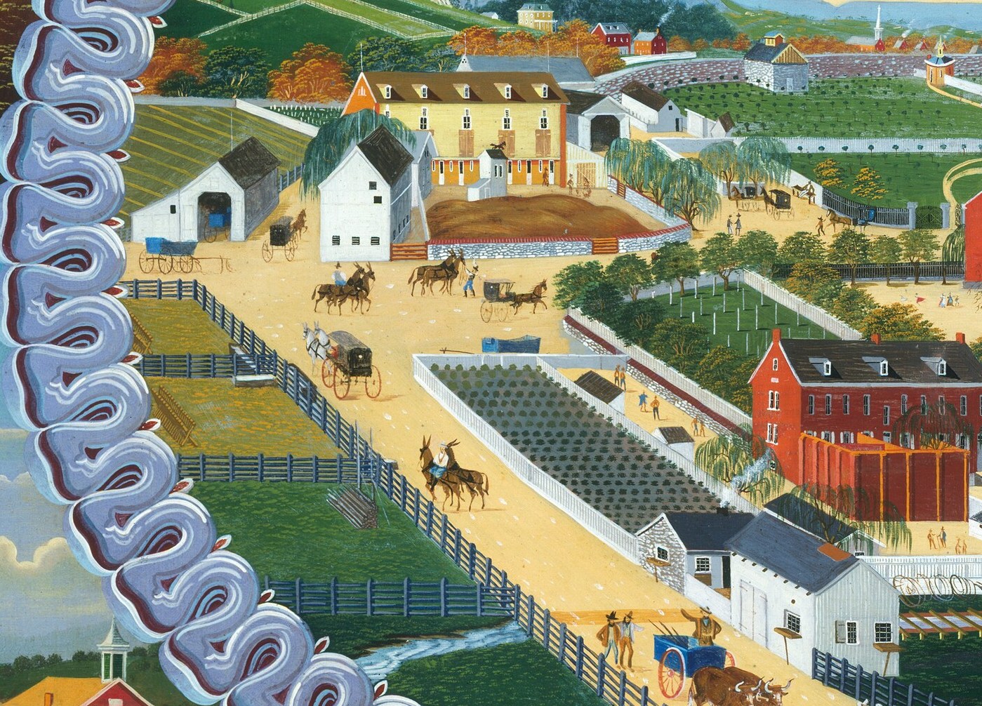 Crops in rigid grids. No ornament. Only productive land.