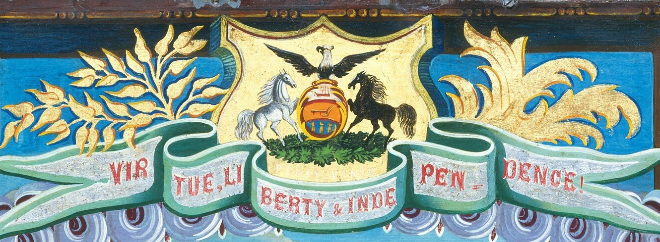 It begins with the state seal.