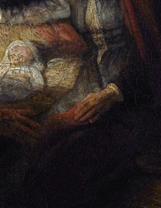 So he painted a newborn who becomes the only light.