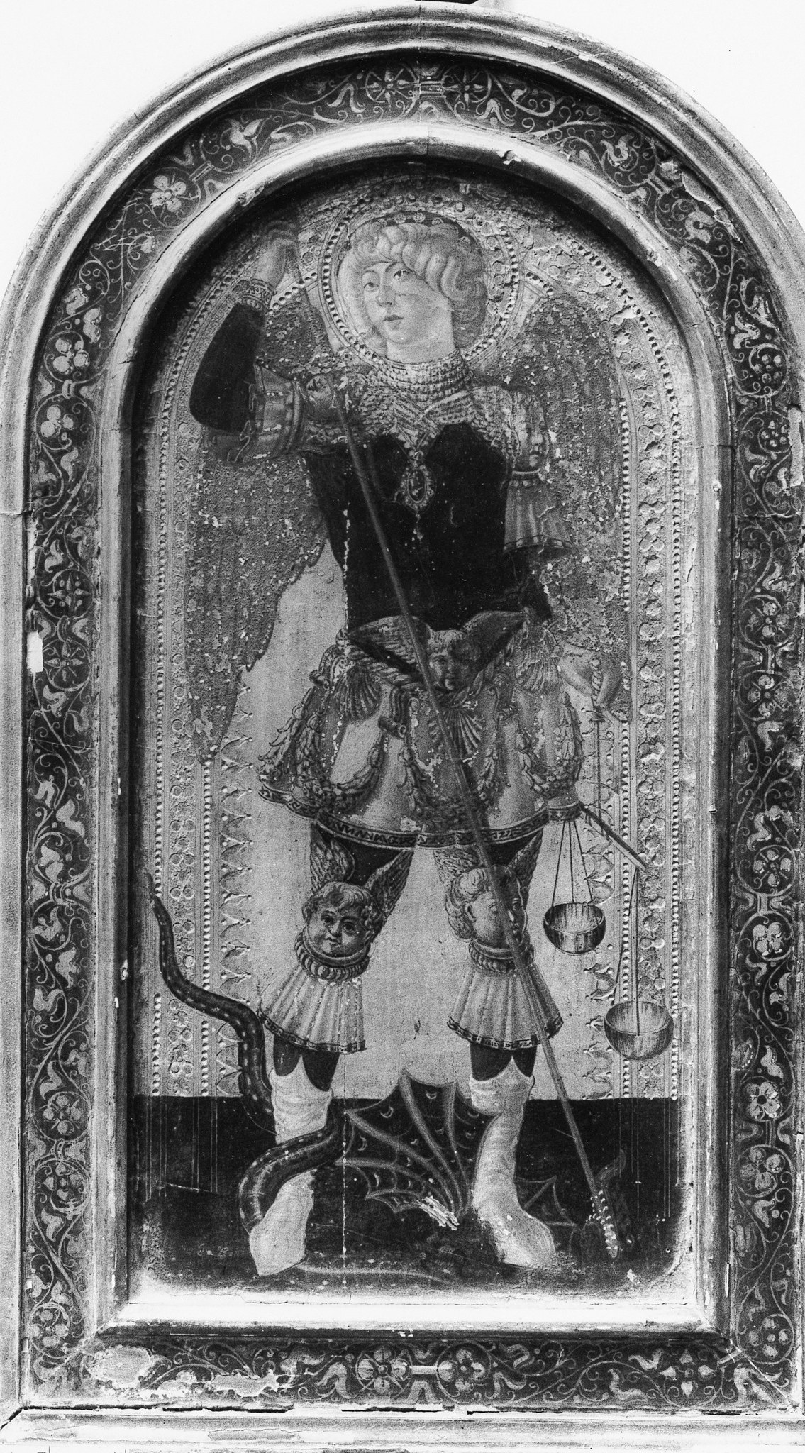 Appears to be a separately crafted precious-metal housing , possibly a reliquary frame added later , of independent art-historical importance distinct from the painting.