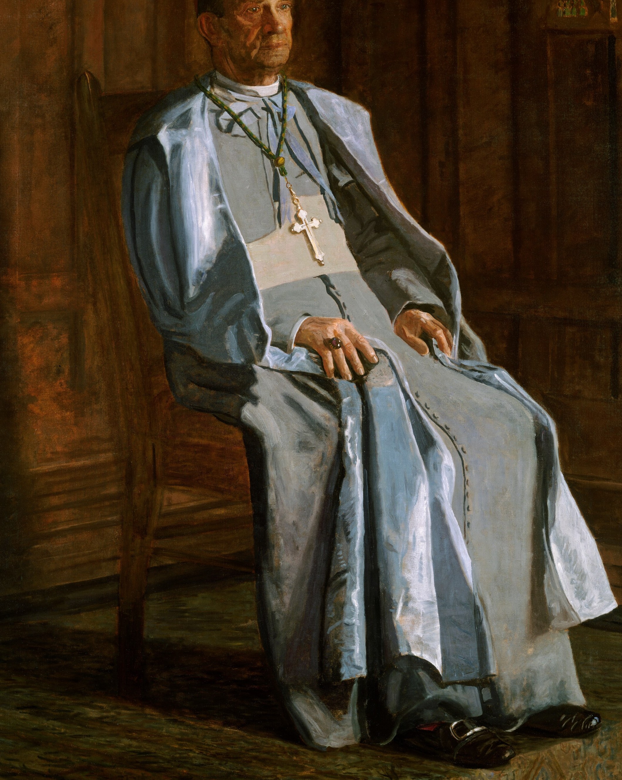 Look how this painter made white silk glow from within.