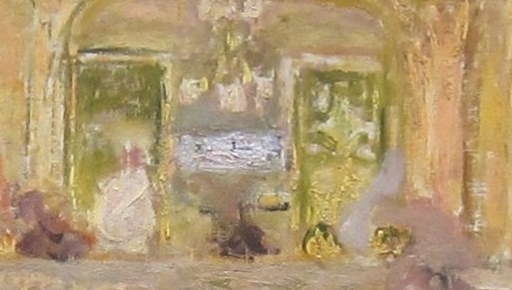 A large mirror expands the perceived space, adding depth.