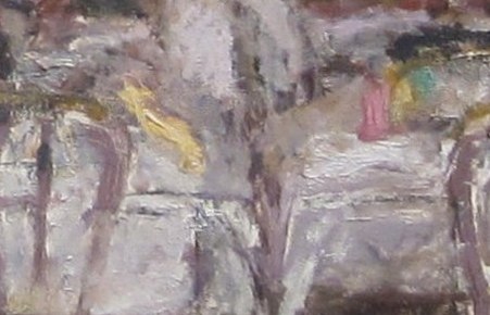 Notice the thick paint, giving the surface a tactile quality.