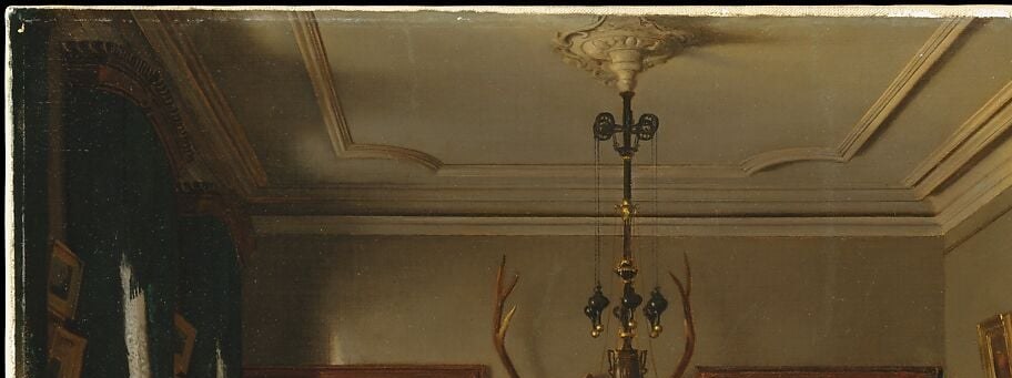 Robert Gordon's actual art collection painted in situ , individual canvases can potentially be identified, making this a document of mid-19th-century American collecting.