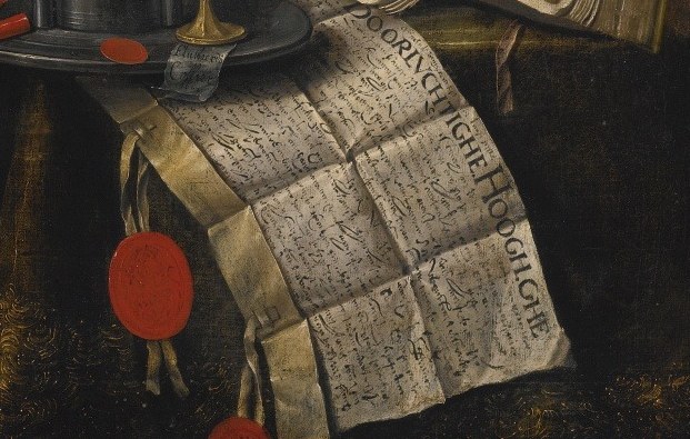 He made paint look like crumpled paper, like this letter.