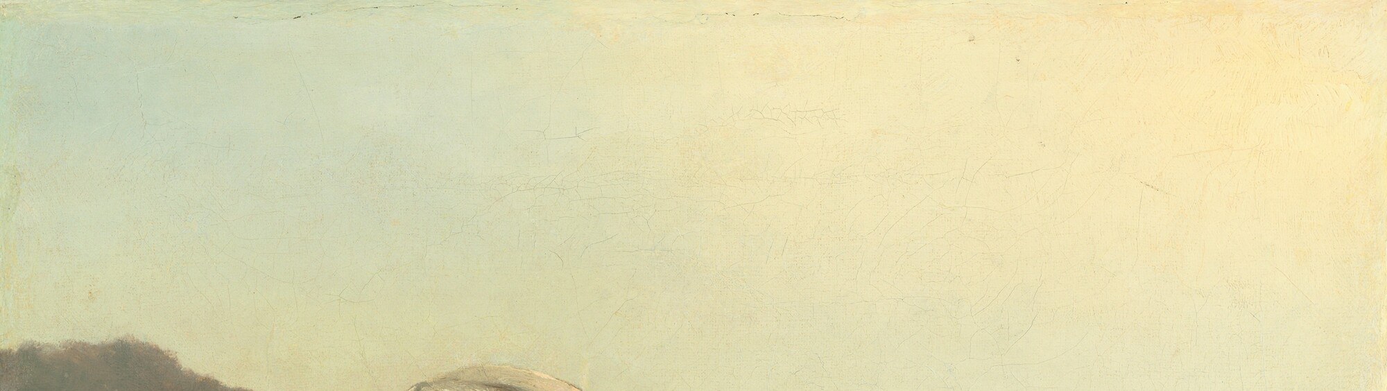 The sky is barely differentiated from the horizon , a soft, almost bleached tone that reads as Caribbean midday light and is handled with economy unusual for 1856, anticipating plein-air practice.
