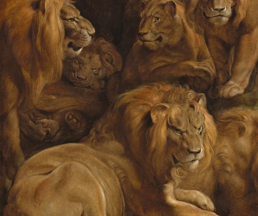 Life-size, close enough to feel the texture of fur and the weight of the beast; its calm restraint makes the miracle tangible , it could easily kill but does not.