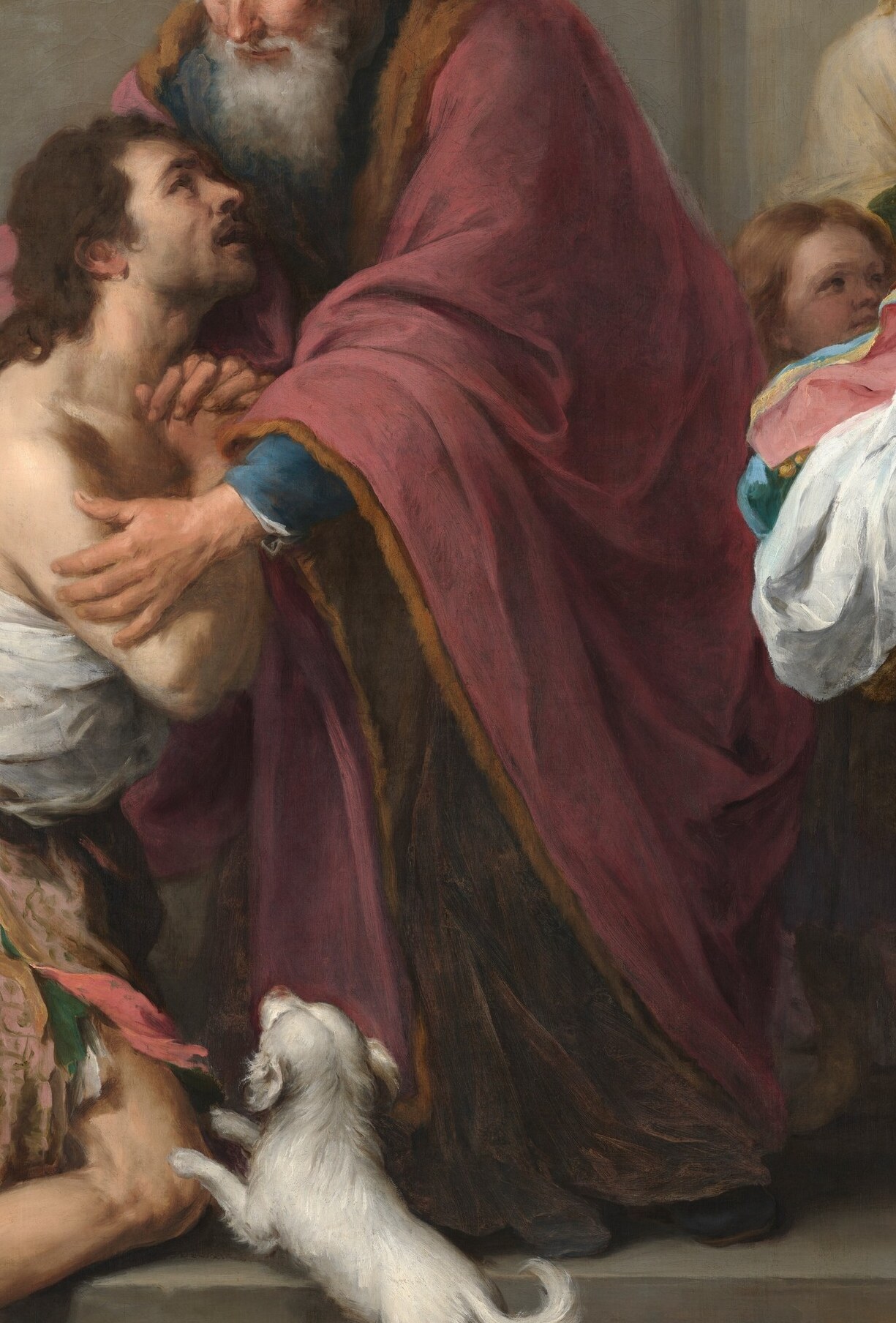 The father's embrace represents forgiveness and restoration.