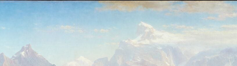 Bierstadt's luminist signature: light appears to emanate from within the clouds rather than from any visible sun , a painterly theology as much as a meteorological observation.