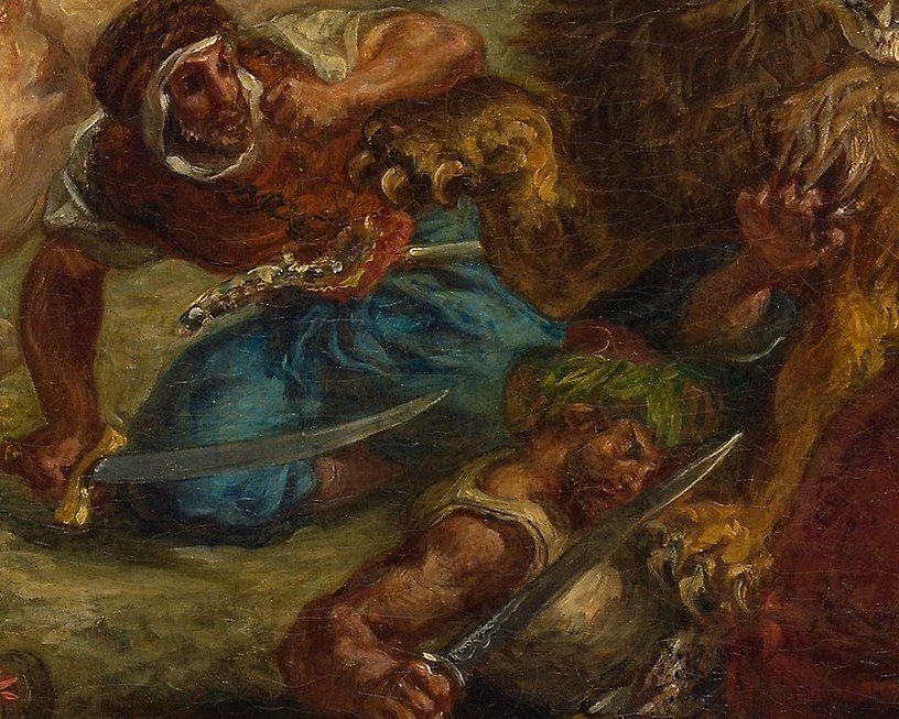 One rider falls amidst the chaos.