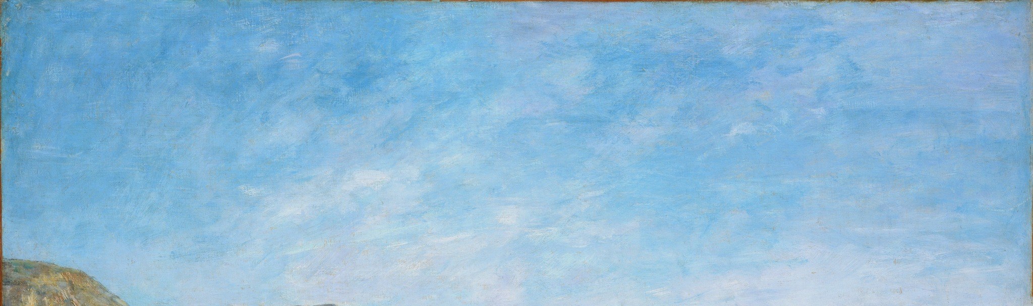 The sky's color and subtle clouding contribute to the overall atmosphere and light of the scene.