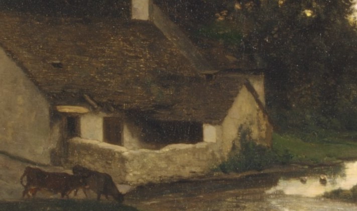 The architecture provides a sense of place and history, hinting at the hamlet's existence.