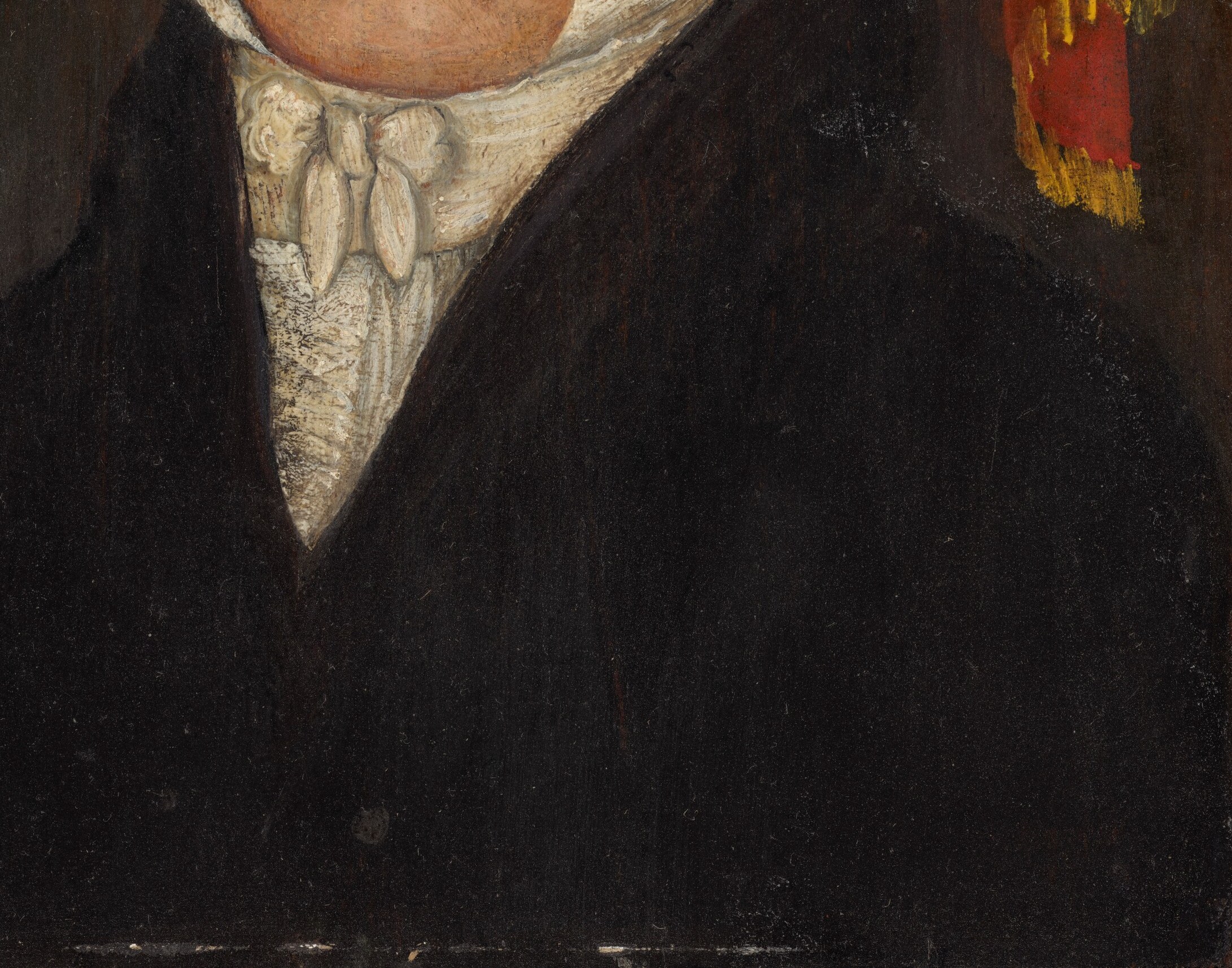 His dark coat was the height of men's fashion.