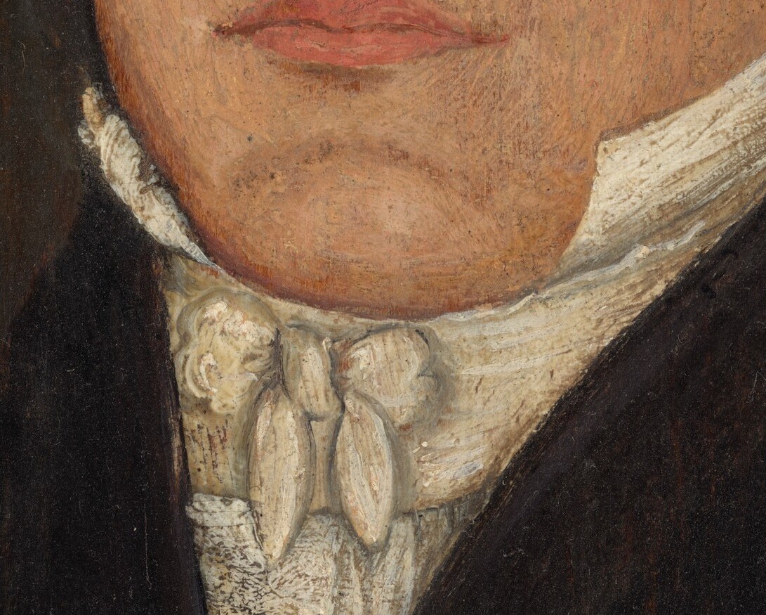 His white cravat, carefully tied, was a mark of status.
