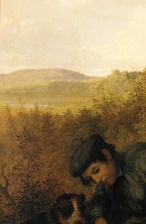But the painter almost hides the men in the shadows.