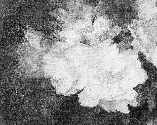 This painter chose a flower instead.