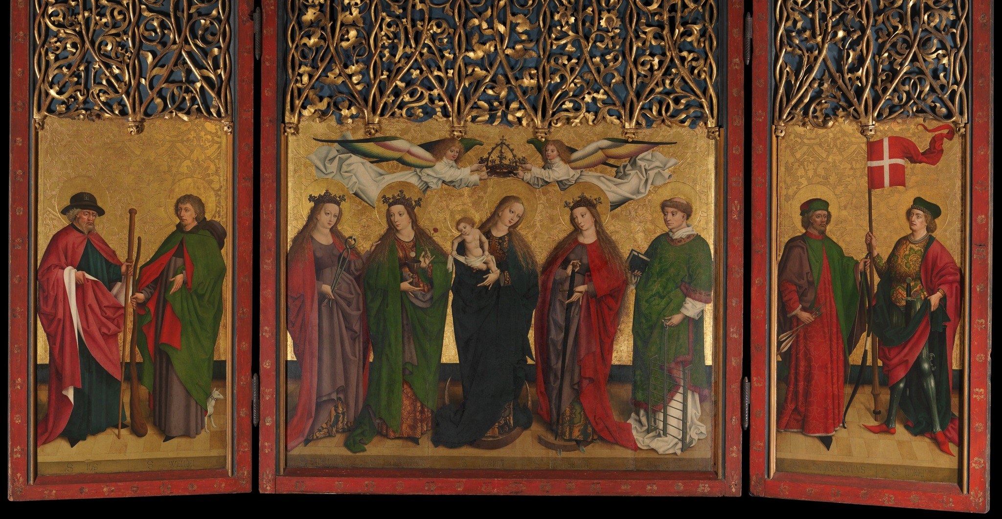 The gold ground is a deliberate archaism in 1470, when German contemporaries were mastering Netherlandish spatial depth , this painter chose timeless Byzantine abstraction over fashionable realism, a theological rather than technical decision