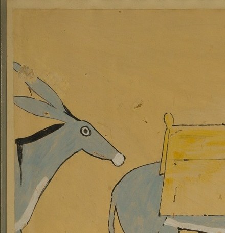 Look at the donkey's open mouth.