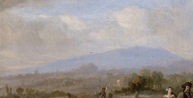 Atmospheric perspective makes it feel vast and far.