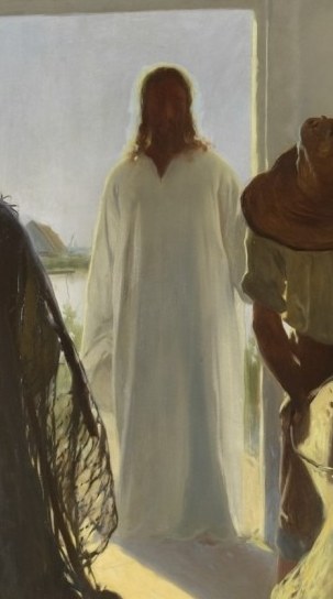 His robe suggests divinity.