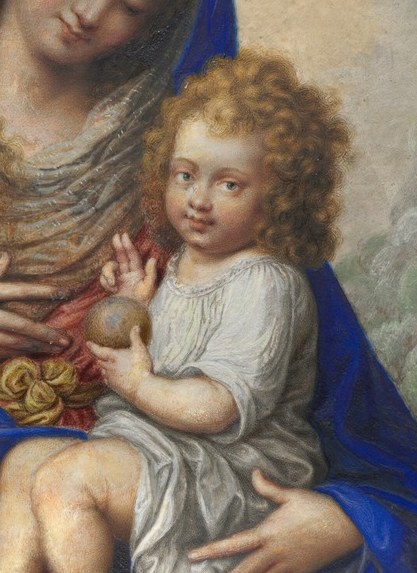But the child stares straight at you.