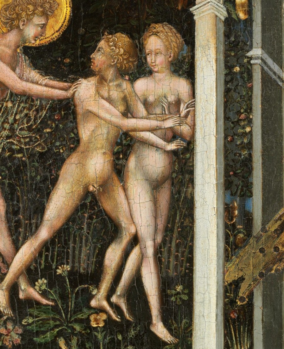 On the left, Adam and Eve are expelled from Eden.
