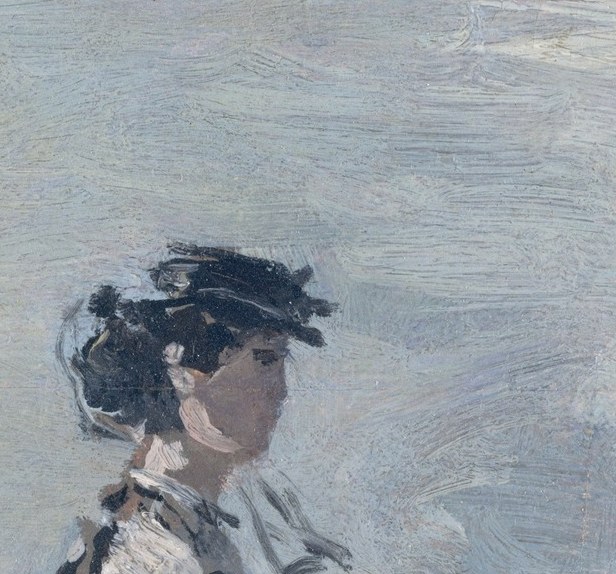 But here, on a quiet beach, she looks away from all of it.