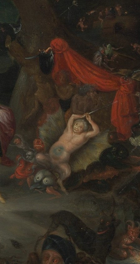 The Sibyl stretches her hand toward the river Styx.
