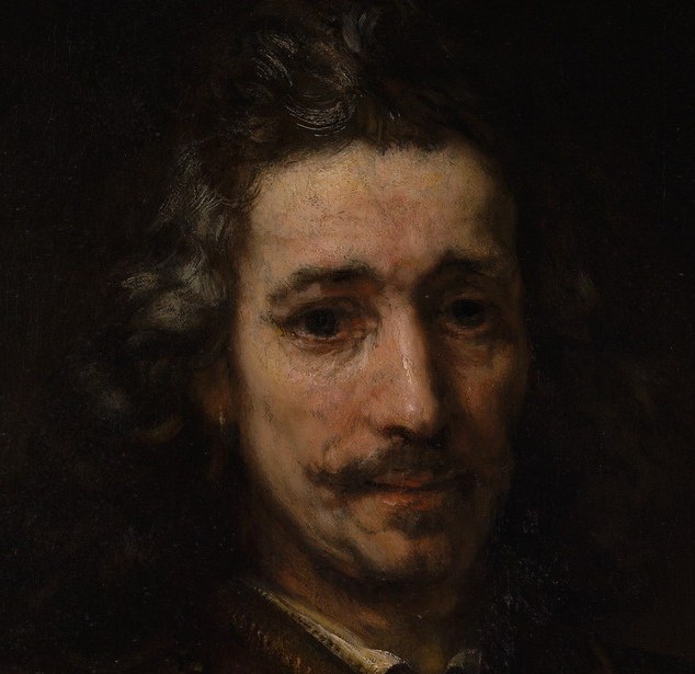 See how light falls on his deeply lined face.