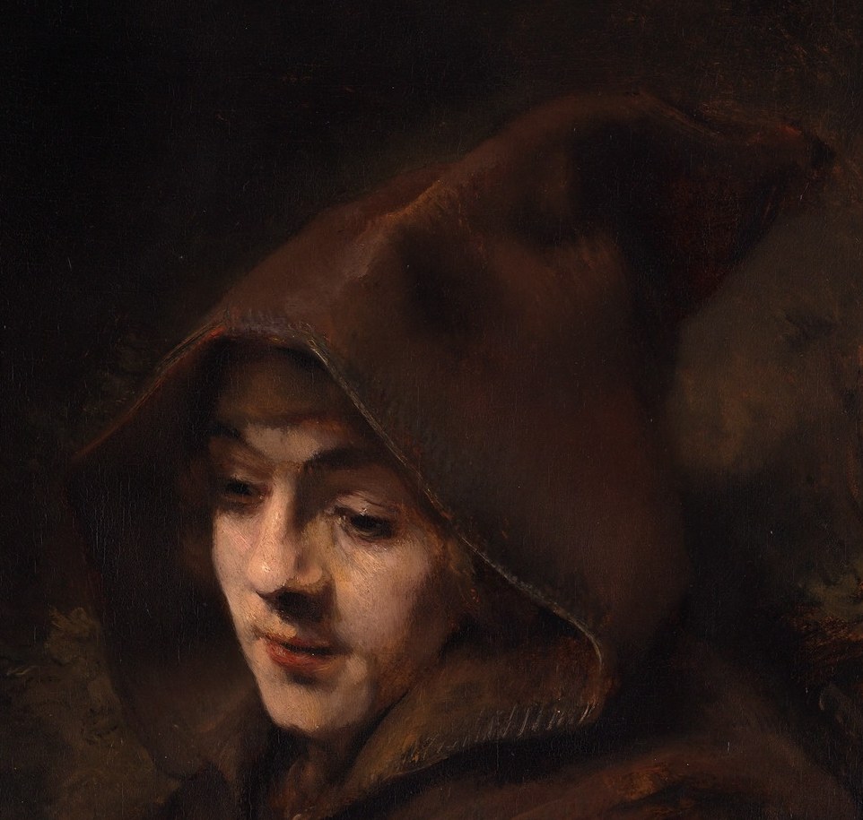 See how the monk's hood creates deep shadow.