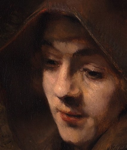 But his face glows with soft, diffused light.