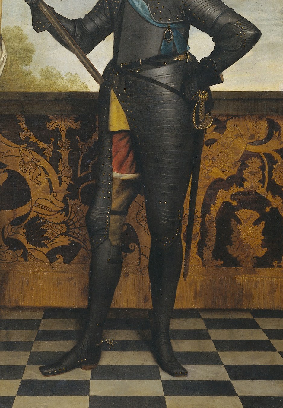 Her husband, Willem II, Prince of Orange, appears in full armor.