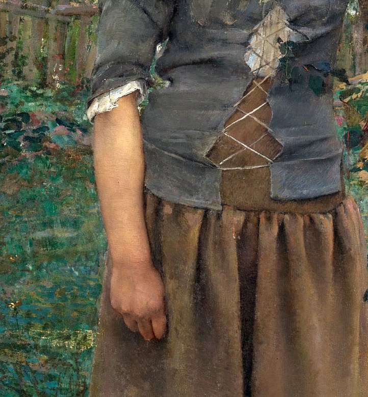 Not armor. A grey smock and a work skirt.