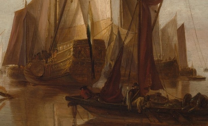 The detailed rigging and dark wood convey a sense of solid craftsmanship.