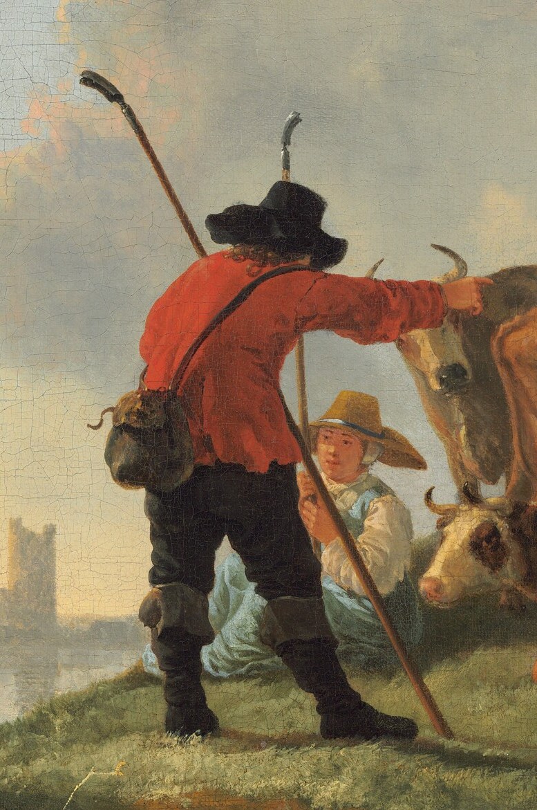 This herdsman oversees his animals with quiet authority.