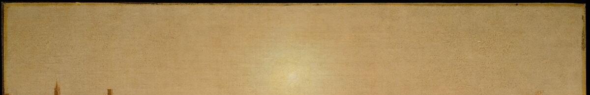 The sky is not background , it is texture; the subtle gradient from near-white at the sun to cooler tones at the edges is where Gifford's glazing technique is most legible.