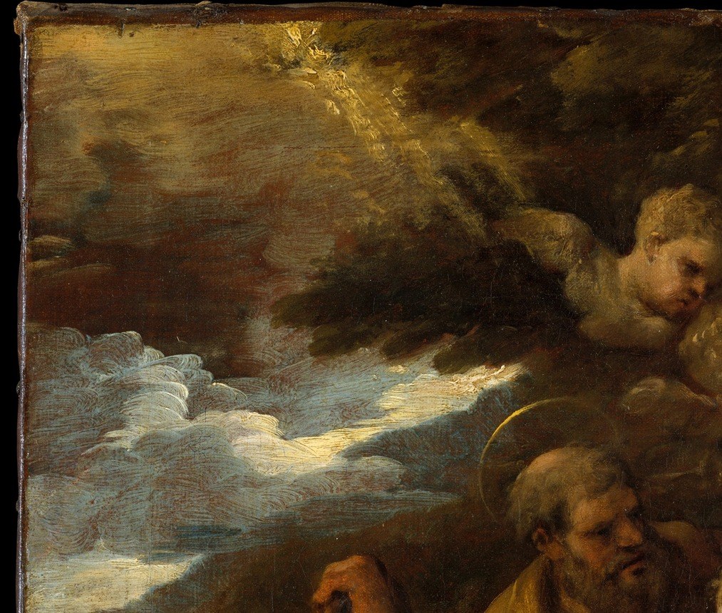 The threatening sky echoes the danger of the family's flight , it is not a serene celestial backdrop but an active narrative participant conveying urgency and exile.