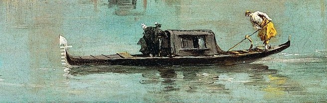 Long before bridges, Venetians moved on water, like this gondola.