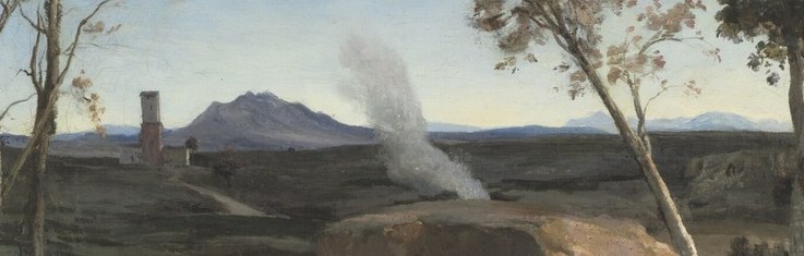 Look at the distant mountains and sky.