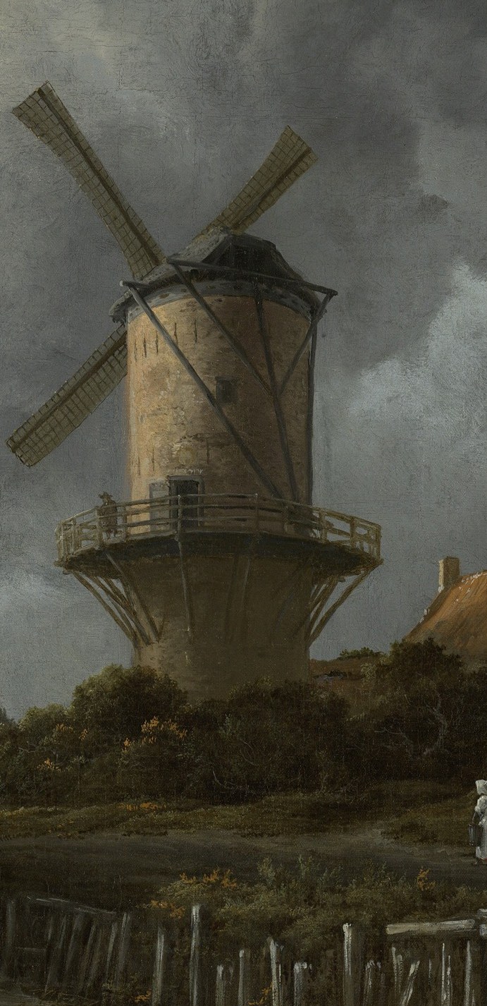 Ruisdael makes the mill the hero, pushing nature into supporting role.