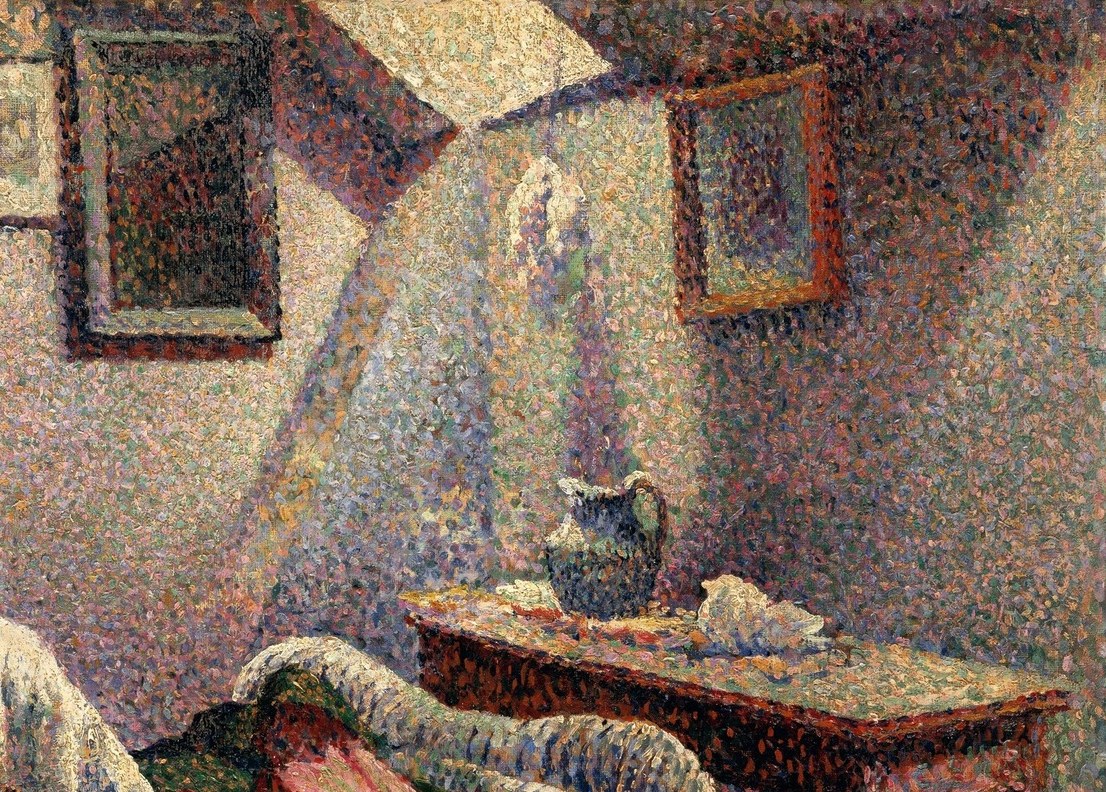 This style uses tiny dots of paint to build the image.